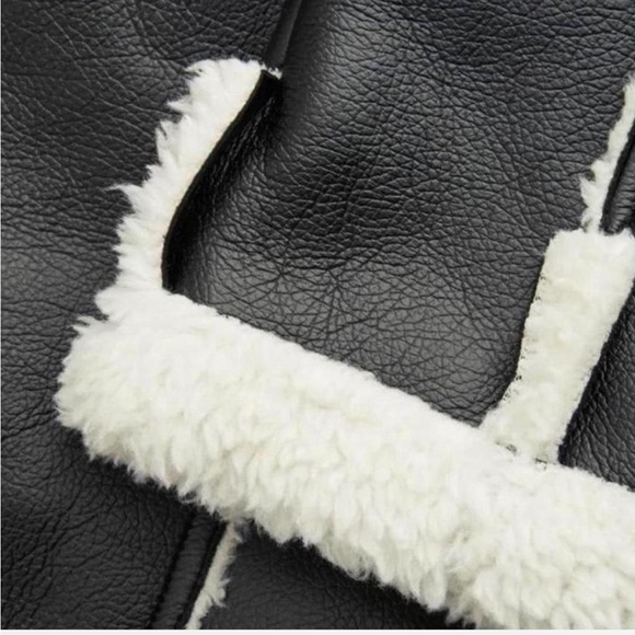 NIB FAUX LEATHER AVIATOR JACKET - Picture 3 of 5